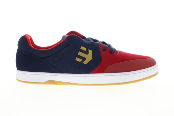 Etnies Marana Mens Red Blue Suede Low Top Lace Up Skate Sneakers Shoes Sale