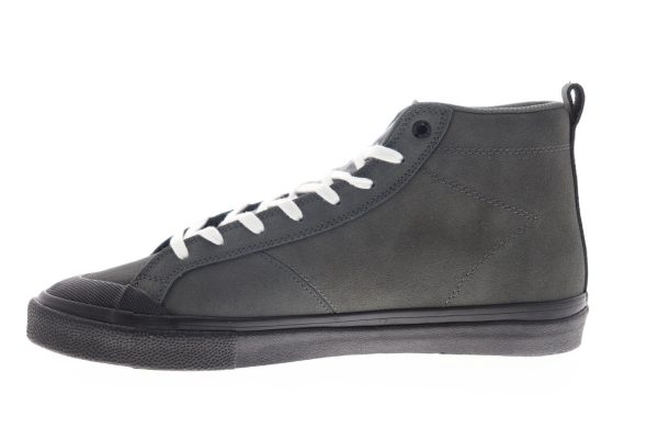 Emerica Omen Hi X Santa Cruz Mens Gray Suede Low Top Lace Up Sneakers Shoes Hot on Sale - Image 5