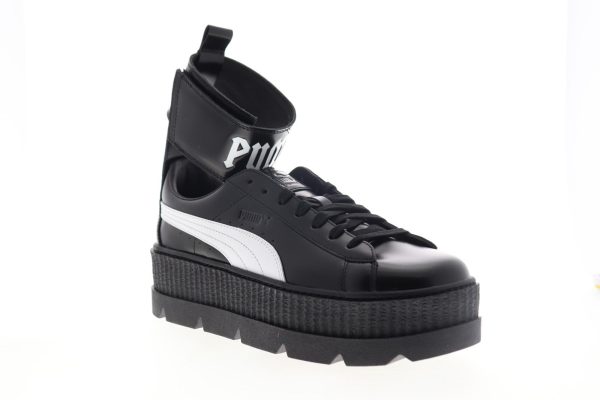 Puma Ankle Strap Sneaker 36626303 Mens Black Leather Lifestyle Sneakers Shoes Cheap - Image 2