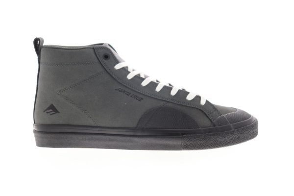 Emerica Omen Hi X Santa Cruz Mens Gray Suede Low Top Lace Up Sneakers Shoes Hot on Sale