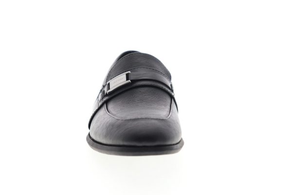 Calvin Klein Lonnie Hatched Emboss 34F1274-BLK Mens Black Moccasin Loafers Shoes For Cheap - Image 3