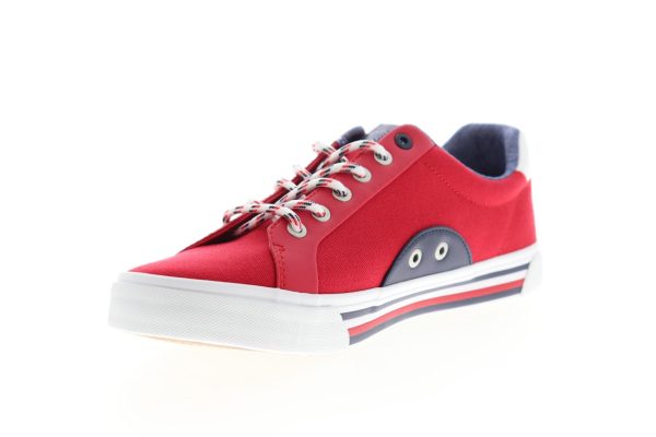Tommy Hilfiger Randian TMRANDIAN Mens Red Canvas Lifestyle Sneakers Shoes Fashion - Image 4