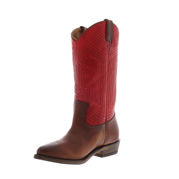 Frye Billy Stitch Pull On 70439 Womens Red Leather Cowboy Western Boots For Discount - Image 4