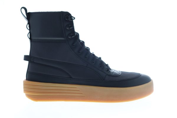 Puma XO Parallel Tactical 36717701 Mens Black Leather High Top Sneakers Shoes Hot on Sale