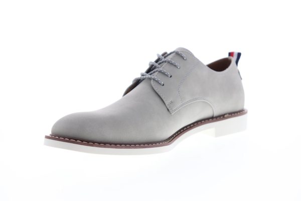 Tommy Hilfiger Garson 7 TMGARSON7 Mens Gray Leather Plain Toe Oxfords Shoes Discount - Image 4
