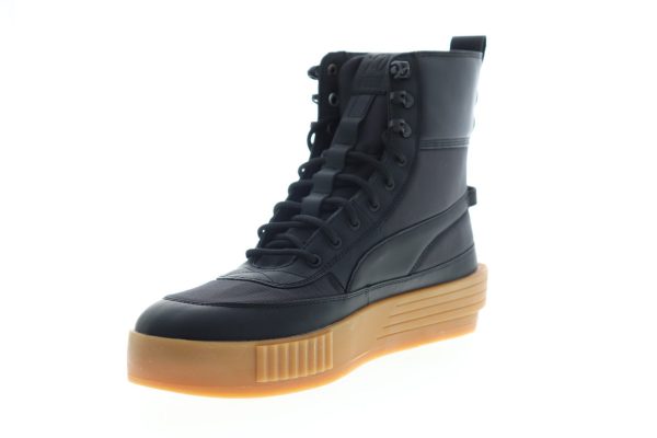 Puma XO Parallel Tactical 36717701 Mens Black Leather High Top Sneakers Shoes Hot on Sale - Image 4