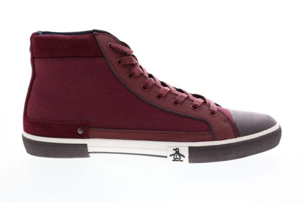 Original Penguin Lane OP100304M Mens Burgundy Canvas Lifestyle Sneakers Shoes Sale