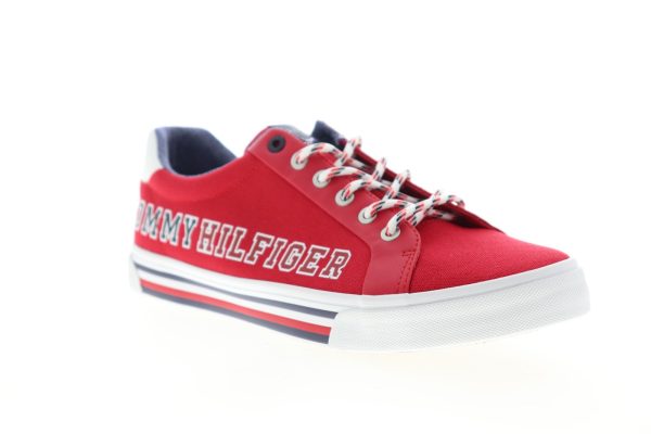 Tommy Hilfiger Randian TMRANDIAN Mens Red Canvas Lifestyle Sneakers Shoes Fashion - Image 2