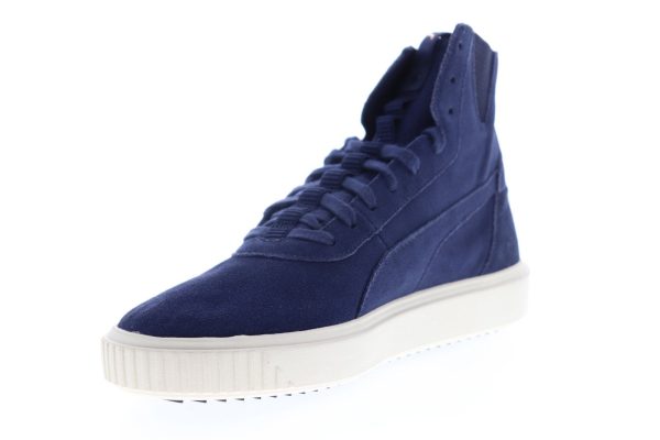 Puma Breaker Hi 36659903 Mens Blue Suede Lace Up Lifestyle Sneakers Shoes on Sale - Image 4
