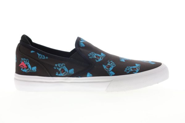 Emerica Wino G6 Slip-On X Santa Cruz Mens Black Suede Low Top Sneakers Shoes For Sale