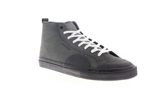 Emerica Omen Hi X Santa Cruz Mens Gray Suede Low Top Lace Up Sneakers Shoes Hot on Sale - Image 2