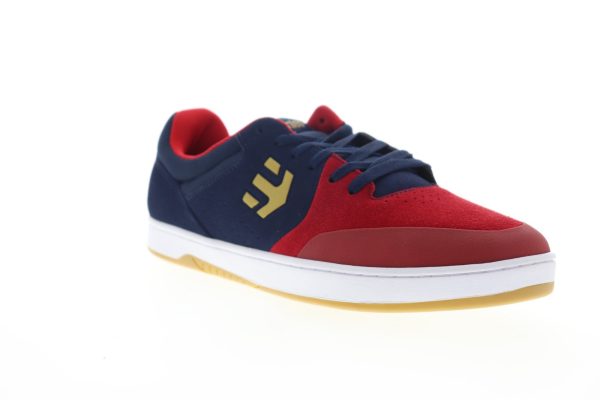 Etnies Marana Mens Red Blue Suede Low Top Lace Up Skate Sneakers Shoes Sale - Image 2