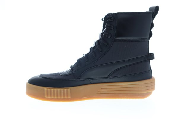 Puma XO Parallel Tactical 36717701 Mens Black Leather High Top Sneakers Shoes Hot on Sale - Image 5