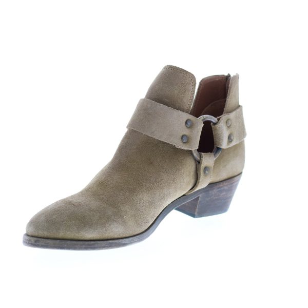 Frye Ray Harness Back Zip 70396 Womens Green Suede Zipper Booties Boots Supply - Image 4