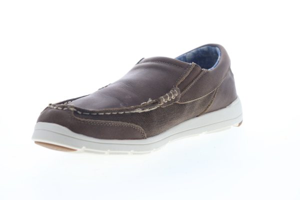 Tommy Bahama Paradise Around TB7F00141 Mens Brown Leather Casual Loafers Shoes Sale - Image 4