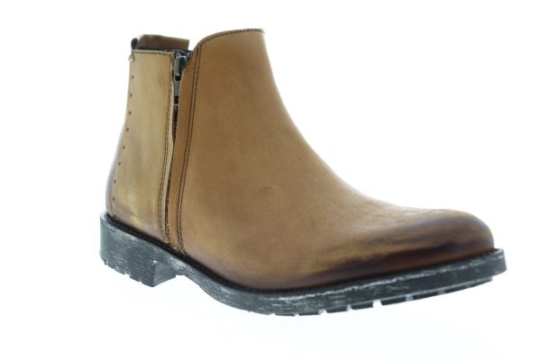 Steve Madden Treason Mens Brown Leather High Top Zipper Casual Dress Boots Cheap