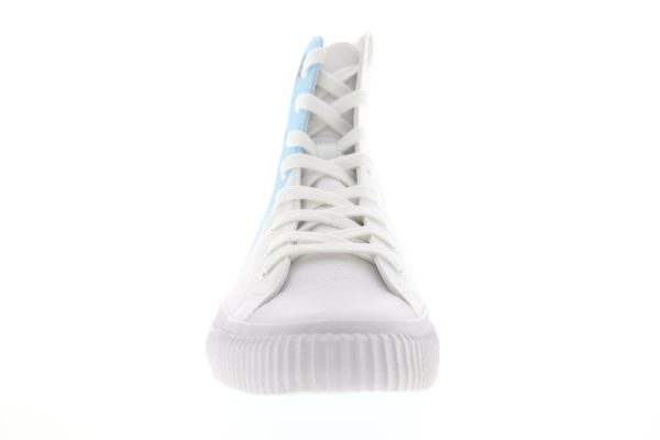 Calvin Klein Iconic Warhol Print 3 Mens White Canvas Designer Sneakers Shoes For Sale - Image 3