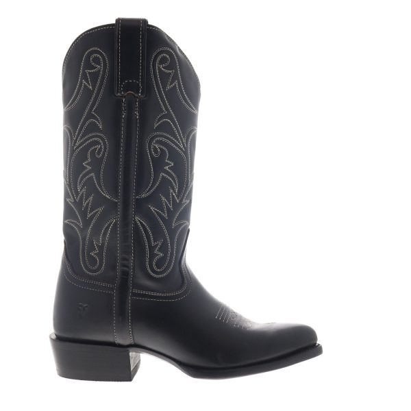 Frye Bruce Pull On 78402 Womens Black Leather Slip On Cowboy Western Boots Supply