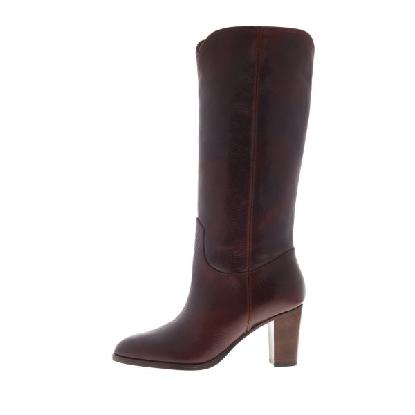 Frye June Tall 79906 Womens Brown Leather Slip On Casual Dress Boots Online Hot Sale - Image 5