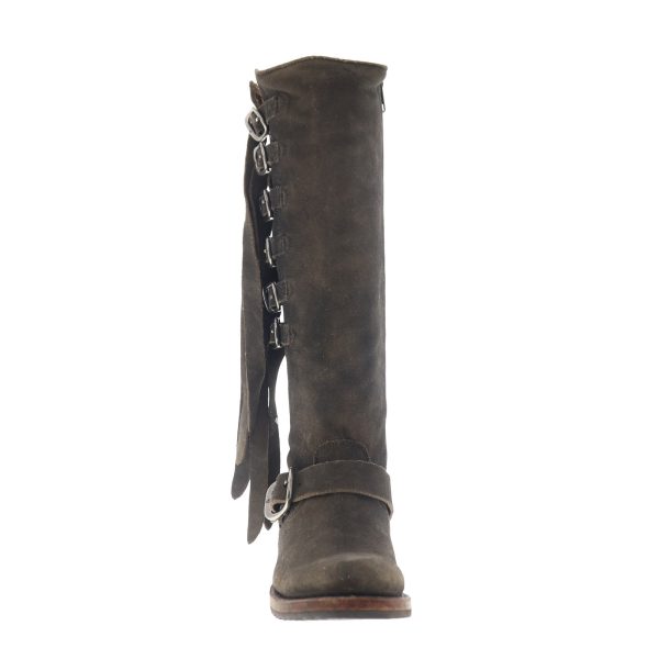 Frye Veronica Strap Tall 70592 Womens Gray Suede Zipper Casual Dress Boots Online Hot Sale - Image 3