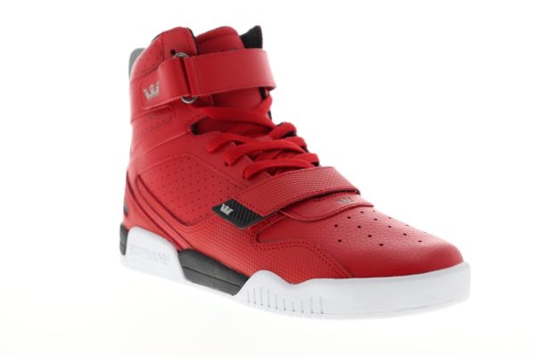 Supra Breaker 05893-662-M Mens Red Leather Lace Up Skate Sneakers Shoes Supply - Image 2