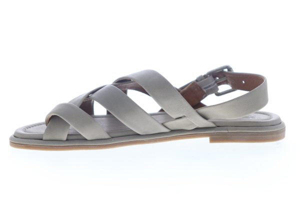 Frye Tait Softy Criss Cross 70184 Womens Gray Leather Slingback Sandals Shoes Online Sale - Image 5
