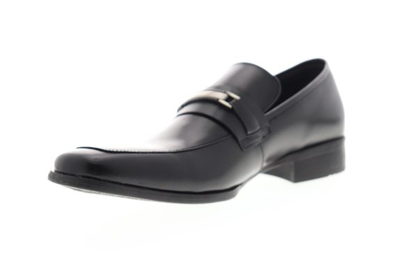 Steve Madden P-Calico Mens Black Leather Slip On Casual Loafers Shoes Cheap - Image 4