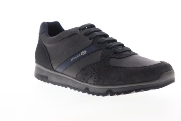 Geox U Wilmer Mens Black Lace Up Euro Sneakers Shoes Discount - Image 2