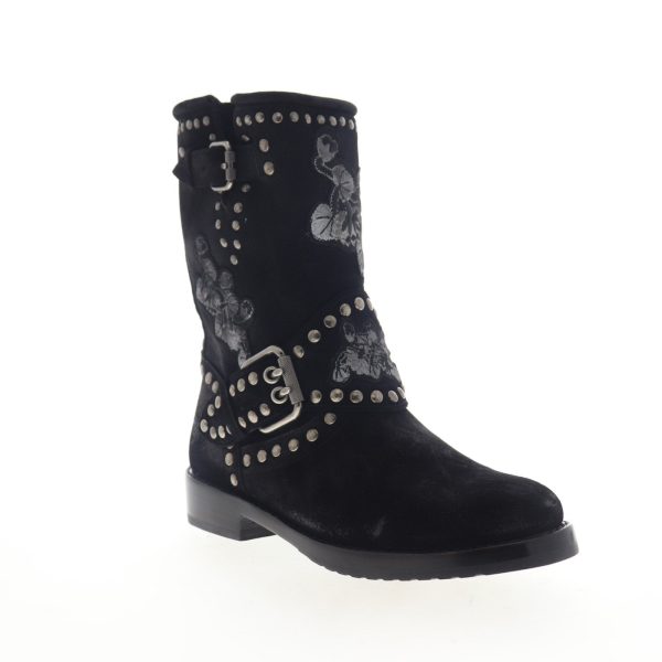 Frye Nat Flower Engineer 75700 Womens Black Leather Adjustable Strap Boots Supply - Image 2