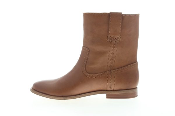 Frye Anna Short 79261 Womens Brown Leather Slip On Dress Boots Cheap - Image 5