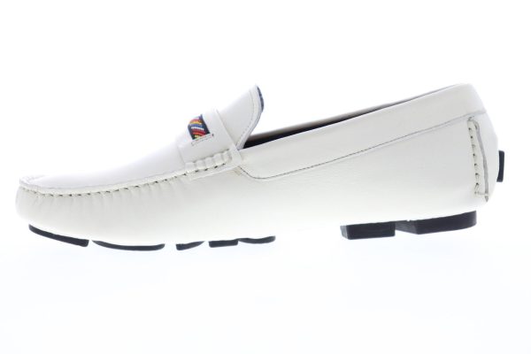 Robert Graham Hart II RGS5100II Mens White Leather Slip On Casual Loafers Shoes on Sale - Image 5
