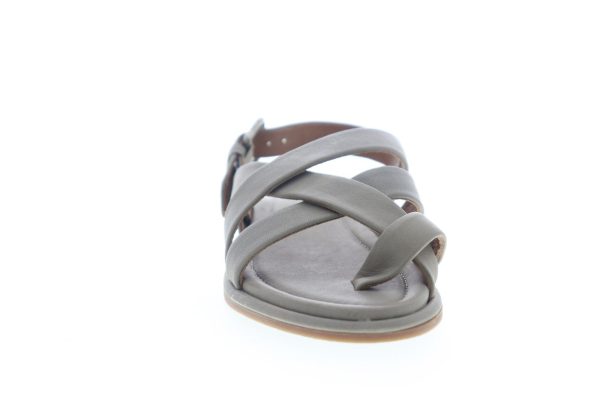 Frye Tait Softy Criss Cross 70184 Womens Gray Leather Slingback Sandals Shoes Online Sale - Image 3