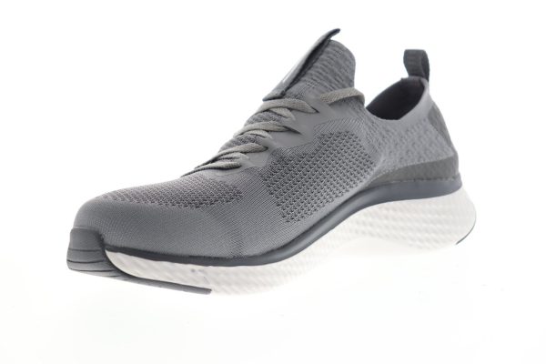 Skechers Solar Fuse Valedge 52757W Mens Gray Wide 2E Lifestyle Sneakers Shoes Hot on Sale - Image 4