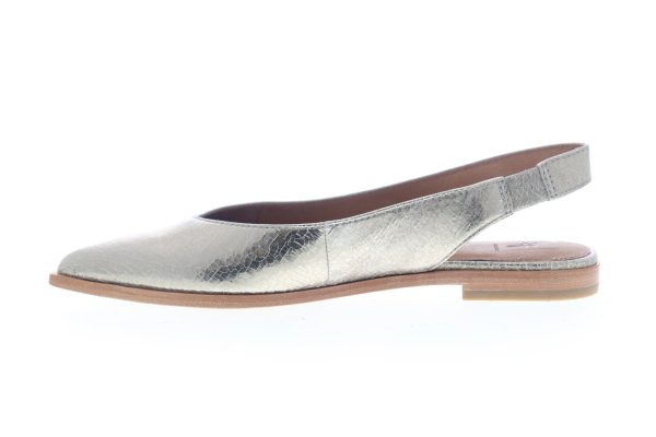 Frye Kenzie Slingback 72034 Womens Silver Gray Leather Slip On Flats Shoes Hot on Sale - Image 5
