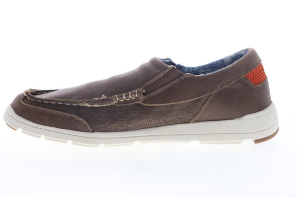 Tommy Bahama Paradise Around TB7F00141 Mens Brown Leather Casual Loafers Shoes Sale - Image 5