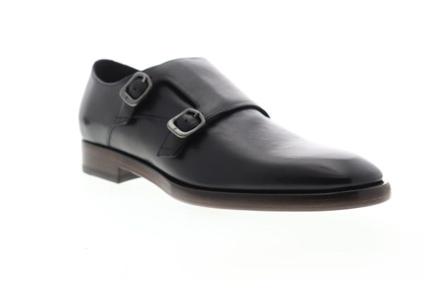 Frye Wright Double Monk 80055 Mens Black Leather Monk Strap Oxfords Shoes Online - Image 2