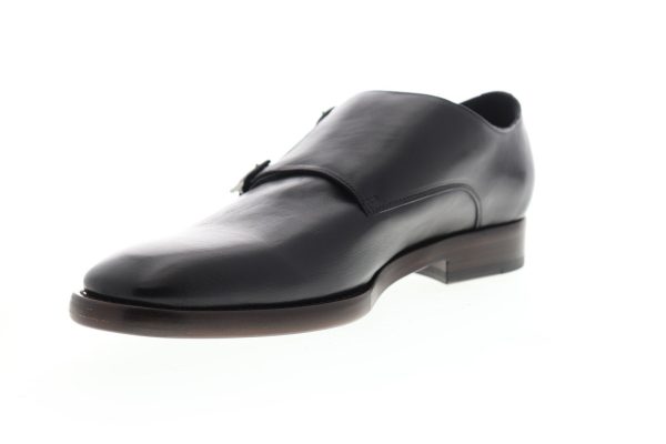 Frye Wright Double Monk 80055 Mens Black Leather Monk Strap Oxfords Shoes Online - Image 4