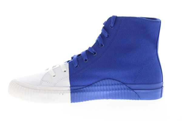 Calvin Klein Ivor Print 34S0599-NLC Mens Blue Canvas Designer Sneakers Shoes For Discount - Image 5