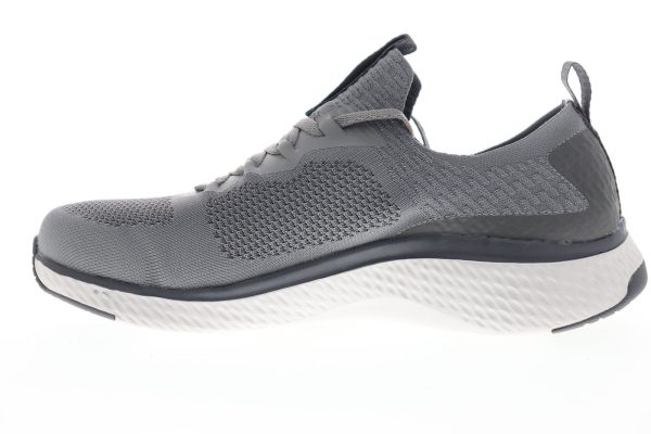Skechers Solar Fuse Valedge 52757W Mens Gray Wide 2E Lifestyle Sneakers Shoes Hot on Sale - Image 5