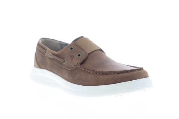 Tommy Bahama Aeonian TB8M00047 Mens Brown Leather Low Top Boat Shoes Loafers Discount - Image 2