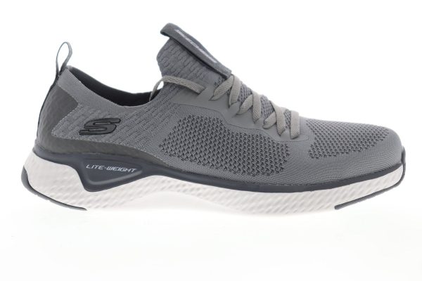 Skechers Solar Fuse Valedge 52757W Mens Gray Wide 2E Lifestyle Sneakers Shoes Hot on Sale