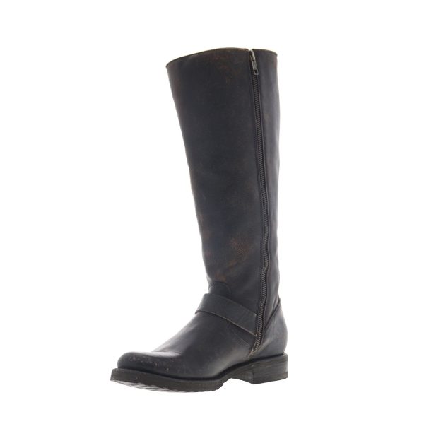 Frye Veronica Belted Tall 70583 Womens Black Leather Zipper Knee High Boots on Sale - Image 4