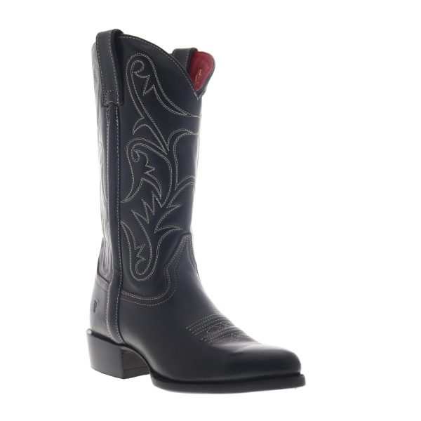 Frye Bruce Pull On 78402 Womens Black Leather Slip On Cowboy Western Boots Supply - Image 2