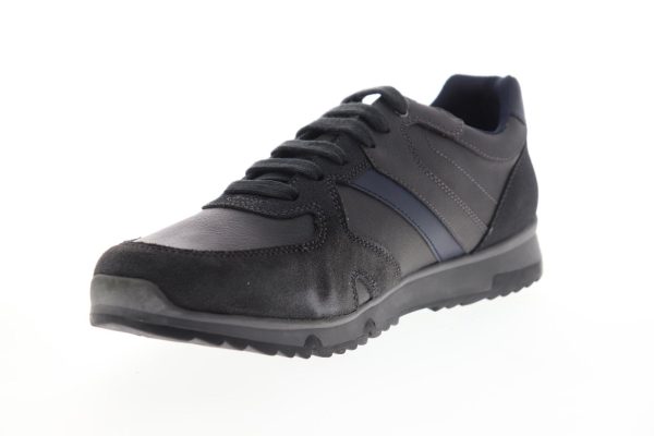 Geox U Wilmer Mens Black Lace Up Euro Sneakers Shoes Discount - Image 4
