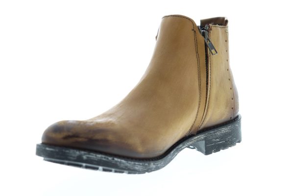 Steve Madden Treason Mens Brown Leather High Top Zipper Casual Dress Boots Cheap - Image 4