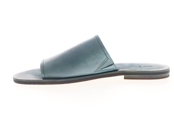 Frye Robin Slide 70162 Womens Blue Leather Sandals Slip On Slides Shoes on Sale - Image 5