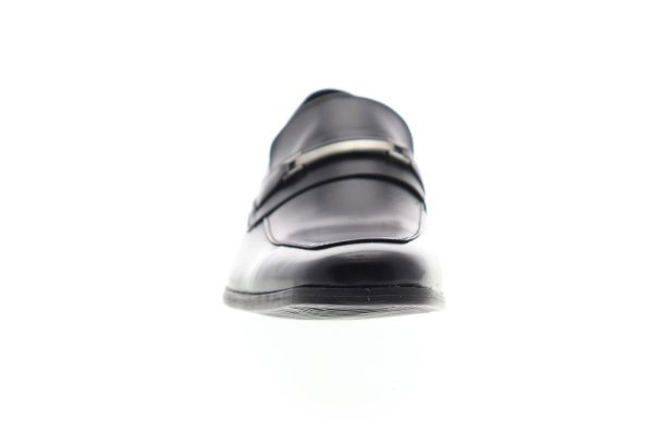 Steve Madden P-Calico Mens Black Leather Slip On Casual Loafers Shoes Cheap - Image 3