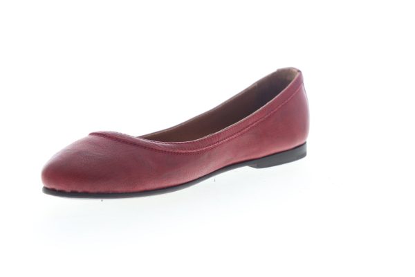 Frye Carson Ballet 72126 Womens Red Leather Slip On Flats Shoes For Discount - Image 4