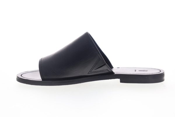 Frye Robin Slide 70162 Womens Black Leather Sandals Slip On Slides Shoes For Discount - Image 5