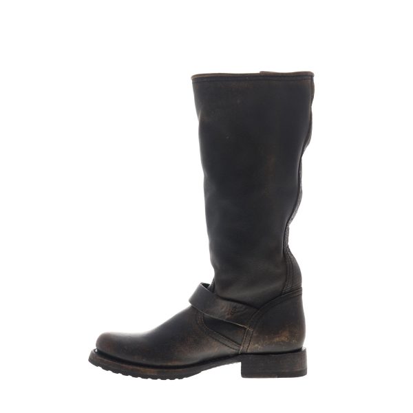 Frye Veronica Slouch 70550 Womens Black Leather Hook & Loop Engineer Boots Fashion - Image 5